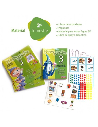 Magos y genios: Pack 3 años Maletín y láminas murales