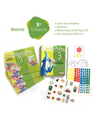 Magos y genios: Pack 3 años Maletín y láminas murales