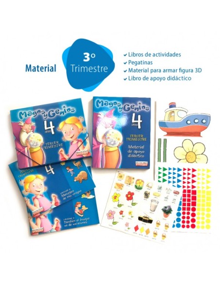 Magos y genios: Pack 4 años Maletín y láminas murales