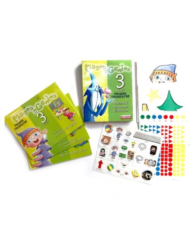Magos y genios: Pack 3 años Maletín y láminas murales