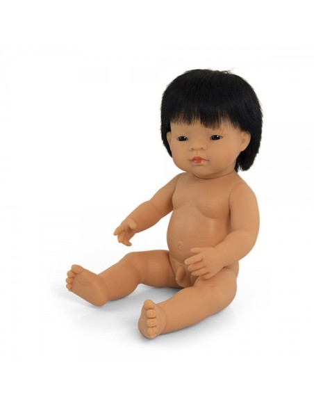 Bebé Asiático Niño 40 cm con Pelo