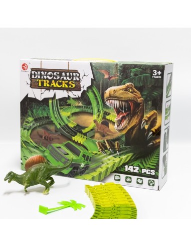 PISTA DE AUTOS CON DINOSAURIOS