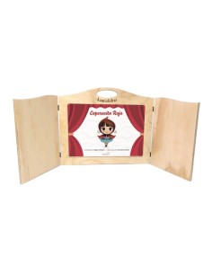 Set Kamishibai Natural + Láminas Cuento Caperucita Roja Vrs. Maga Villalón