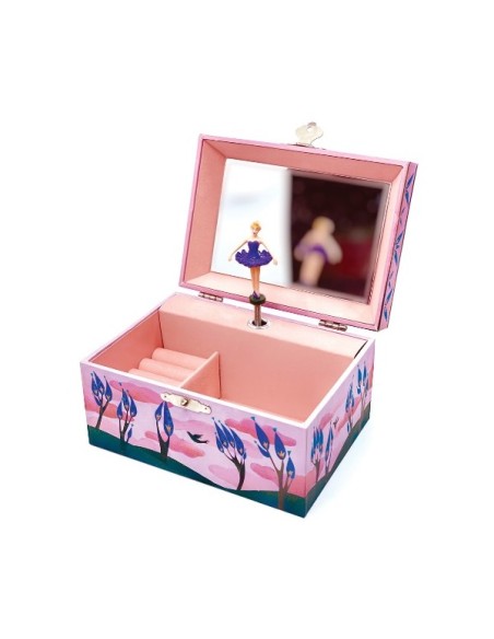 Joyero Musical Ethereal - Con Porta Anillos y Espejo Ancho - Aves