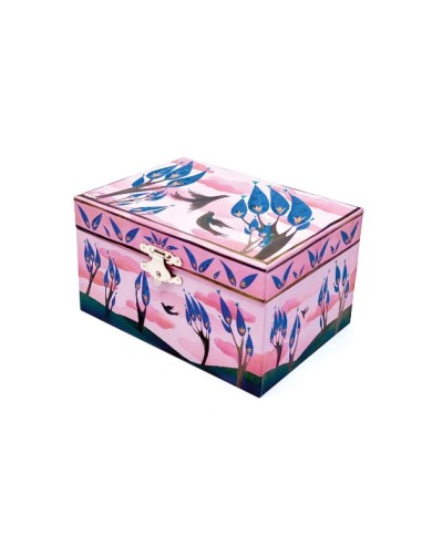 Joyero Musical Ethereal - Con Porta Anillos y Espejo Ancho - Aves