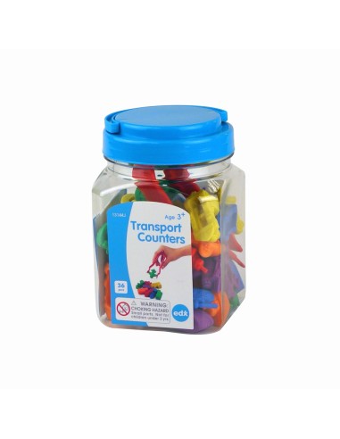 Medios de Transporte 36 piezas, 1 pinza en pote