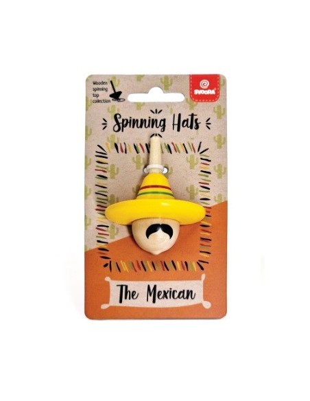 Pirinola Sombrero Mexicano de Madera