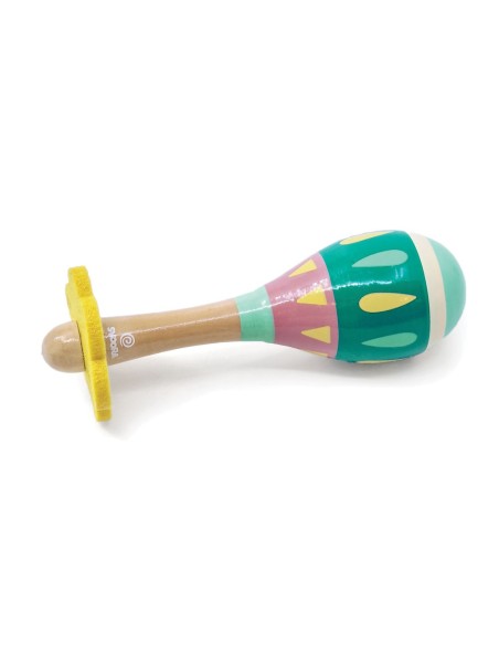 Set Musical Madera Pavo Real con Pandereta, Maraca y Mini Flauta
