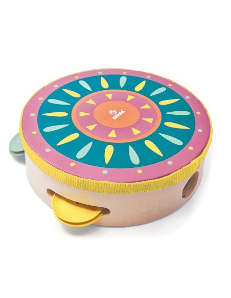 Set Musical Madera Pavo Real con Pandereta, Maraca y Mini Flauta