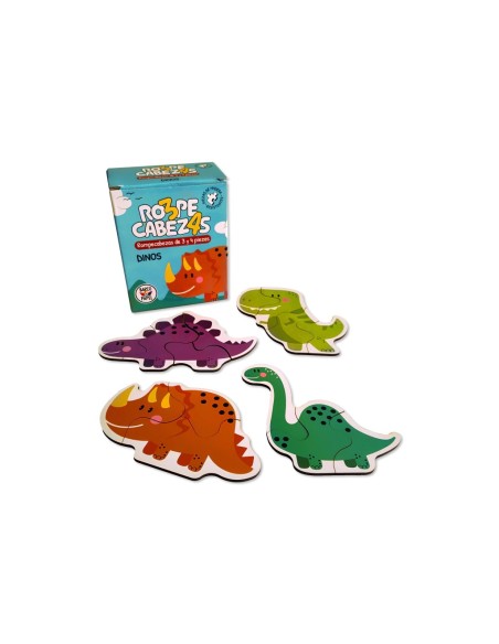 Rompecabezas 3 y 4 piezas - Dinosaurio
