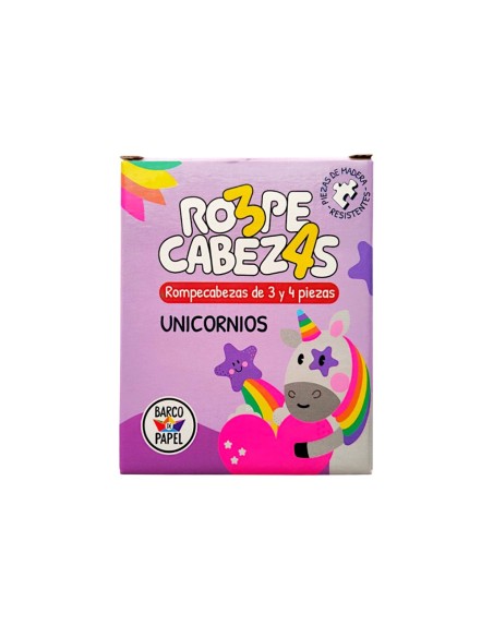 Rompecabezas 3 y 4 piezas - Unicornios