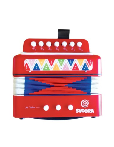Acordeón de 14 Notas y 7 Botones - Color Rojo