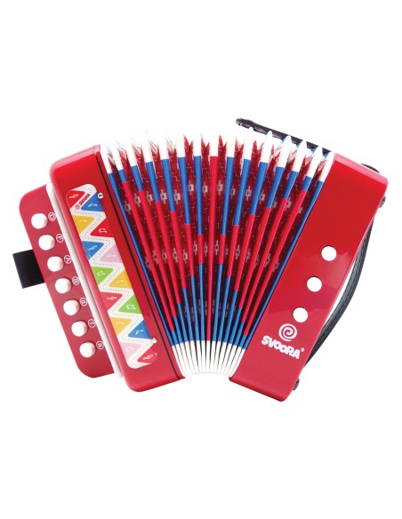 Acordeón de 14 Notas y 7 Botones - Color Rojo