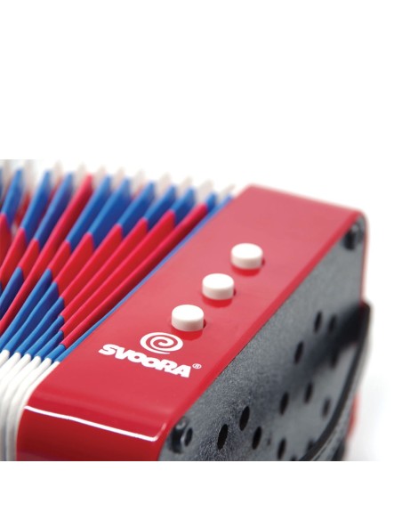 Acordeón de 14 Notas y 7 Botones - Color Rojo