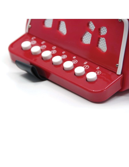 Acordeón de 14 Notas y 7 Botones - Color Rojo