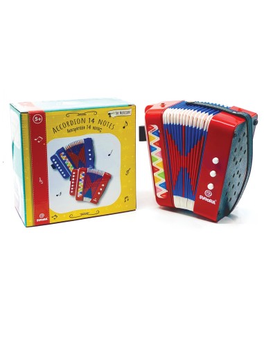 Acordeón de 14 Notas y 7 Botones - Color Rojo