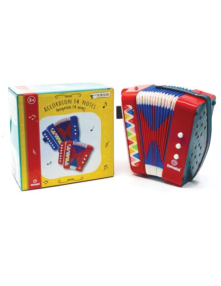 Acordeón de 14 Notas y 7 Botones - Color Rojo