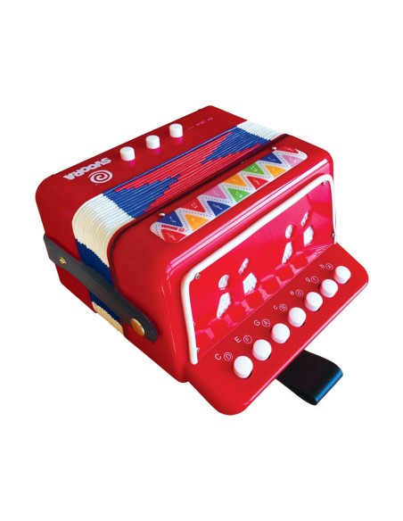 Acordeón de 14 Notas y 7 Botones - Color Rojo