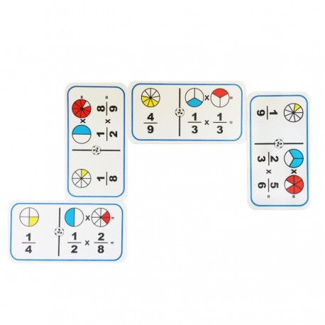 Domino gigante de fracciones multiplicación