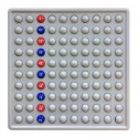 Tablero ábaco 100 bolitas giratorias con números rojos y azul
