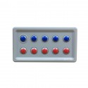 Tablero ábaco 10 bolitas giratorias rojo y azul