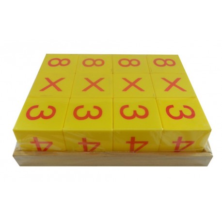 Cubos-dados numericos de 5x5 caja madera