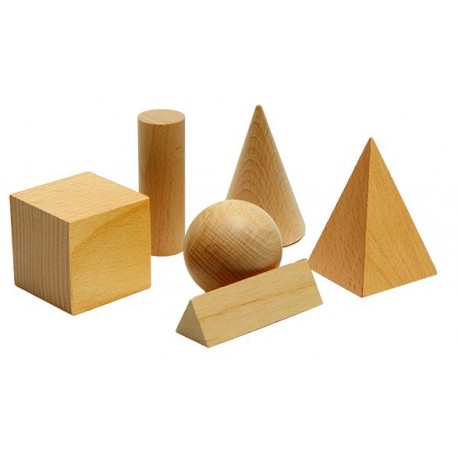Cuerpos geométricos básicos de madera set 6