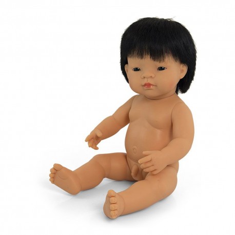 Bebé Asiático Niño 40 cm con Pelo