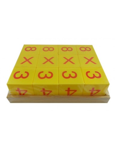 Cubos-dados numericos de 5x5 caja madera