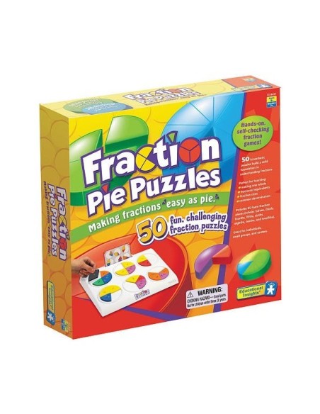 Fraction pie puzzles, fracciones