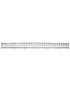 Regla acanadala transparente de 30 cm con cubos de 1cm