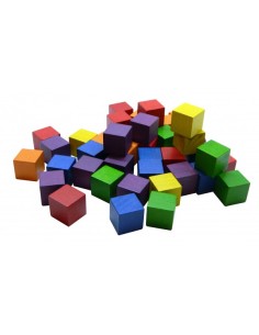 Cubos de madera 6 colores 2 x 2 cm set 102