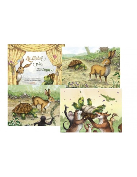 Kamishibai laminas del cuento: La Liebre y la Tortuga
