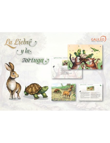 Kamishibai laminas del cuento: La Liebre y la Tortuga