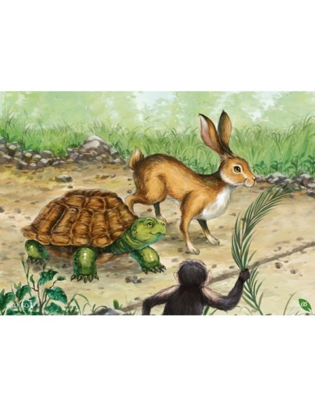 Kamishibai laminas del cuento: La Liebre y la Tortuga