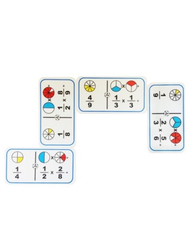 Domino gigante de fracciones multiplicación