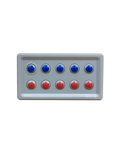 Tablero ábaco 10 bolitas giratorias rojo y azul 2